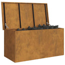 vidaXL Kültéri Tároló Doboz tárolóval Rozsdás 100 x 50,5 x 50 cm Acél