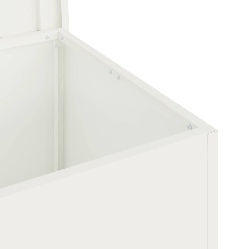 vidaXL Kültéri Tároló Doboz tárolóval Fehér 80 x 50.5 x 50 cm