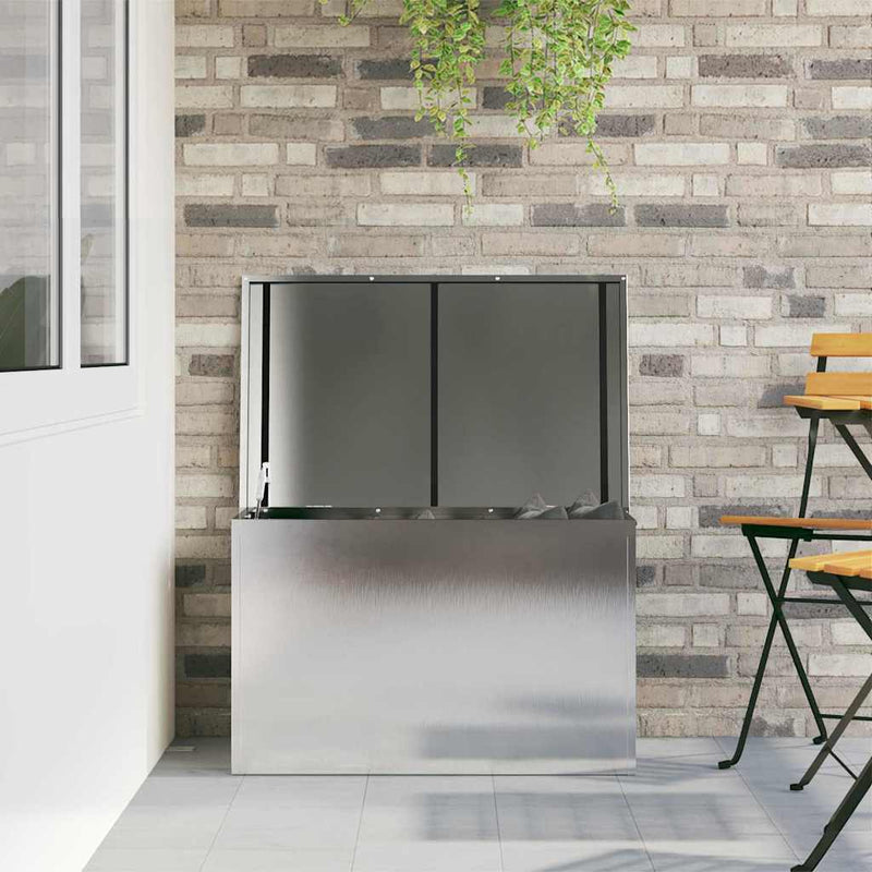 vidaXL Kültéri Tároló Doboz Ezüst 80 x 50.5 x 50 cm Rozsdamentes acél