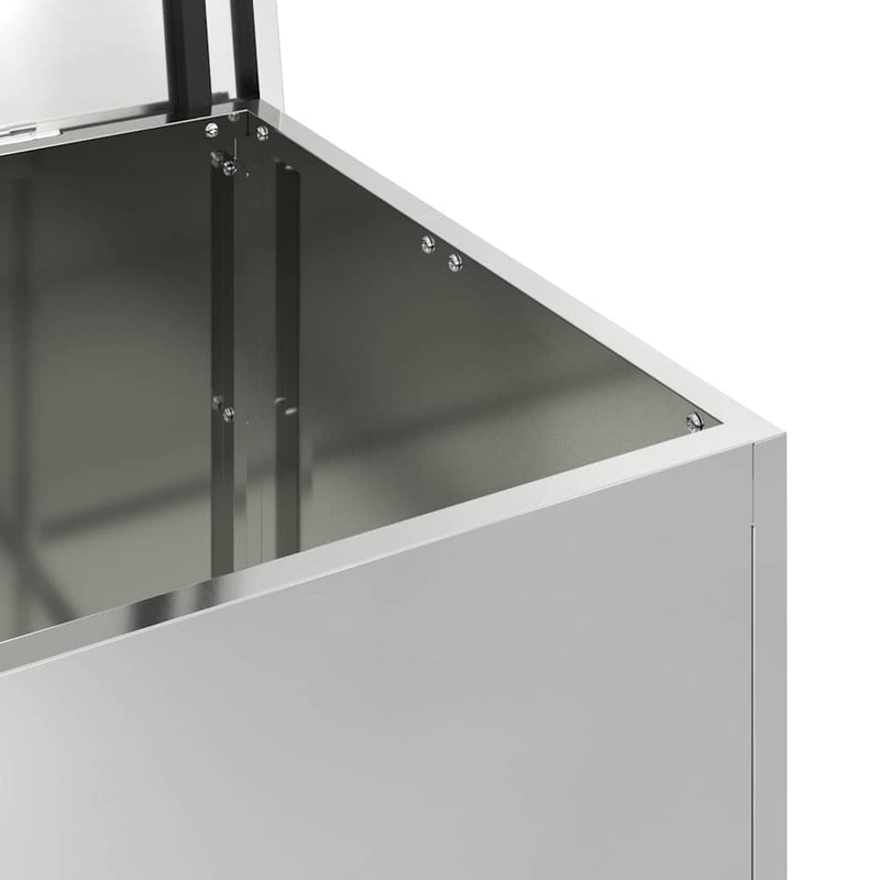 vidaXL Kültéri Tároló Doboz Ezüst 80 x 50.5 x 50 cm Horganyzott acél