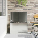 vidaXL Kültéri Tároló Doboz tárolóval Ezüst 80 x 50,5 x 50 cm Acél