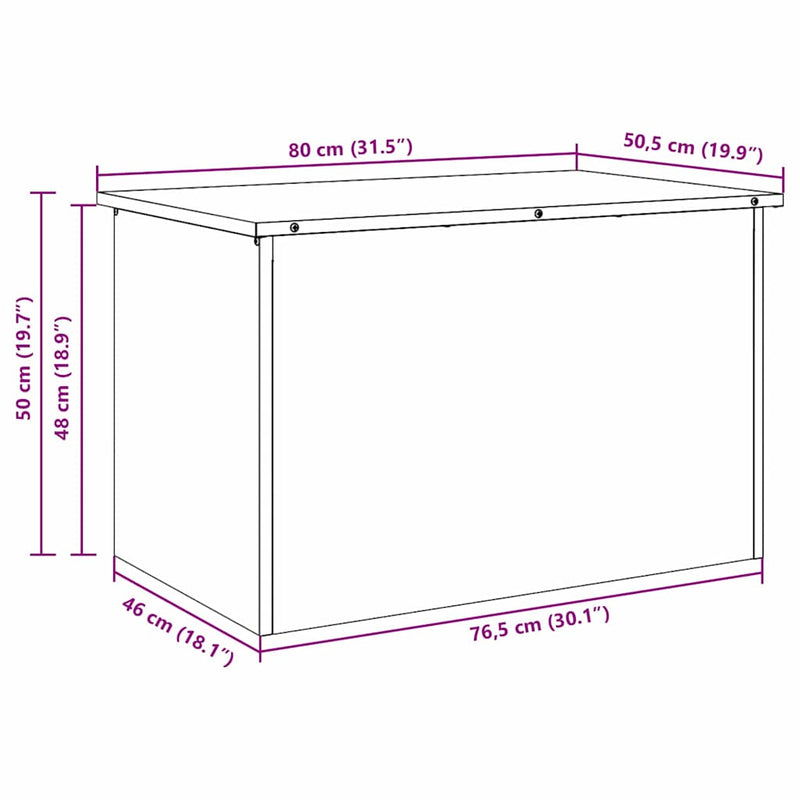 vidaXL Kültéri Tároló Doboz Ezüst 80 x 50.5 x 50 cm Horganyzott acél