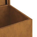 vidaXL Kültéri Tároló Doboz tárolóval Rozsdás 80 x 50,5 x 50 cm Acél