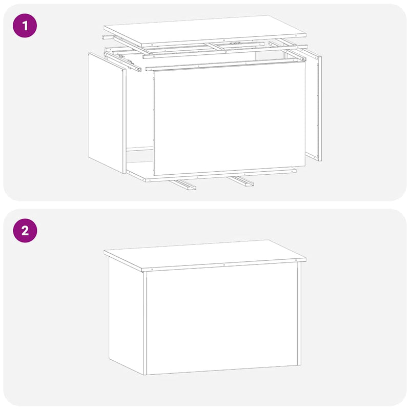 vidaXL Kültéri Tároló Doboz Barna 80 x 50.5 x 50 cm időjárásálló acél