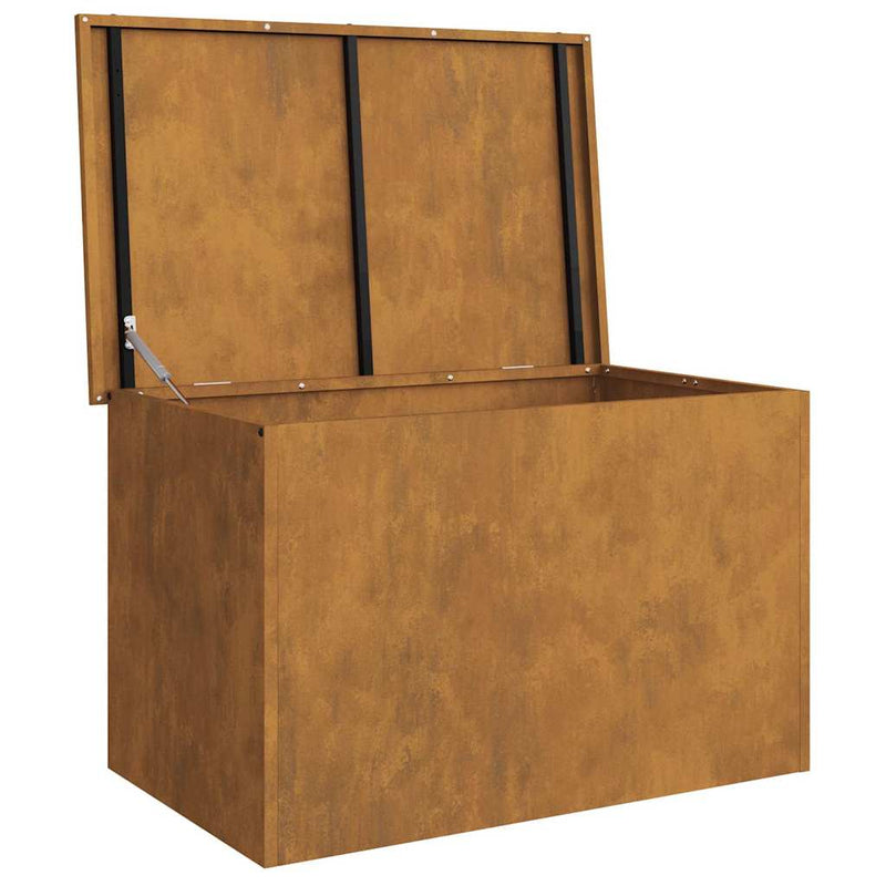vidaXL Kültéri Tároló Doboz Barna 80 x 50.5 x 50 cm időjárásálló acél