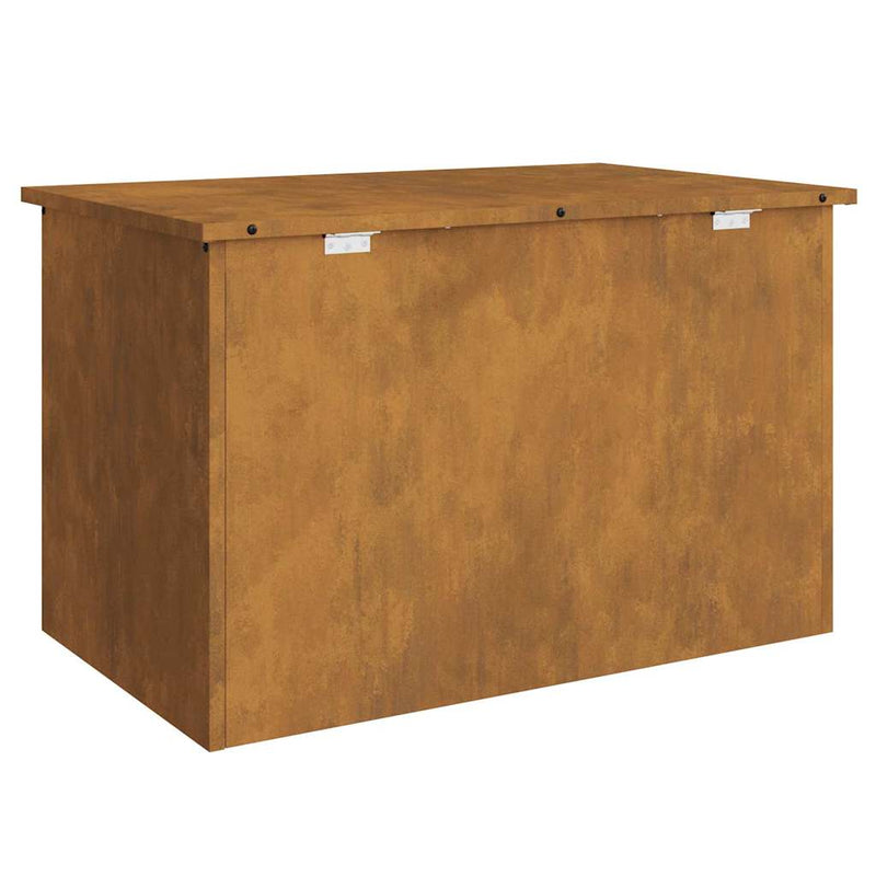 vidaXL Kültéri Tároló Doboz Barna 80 x 50.5 x 50 cm időjárásálló acél