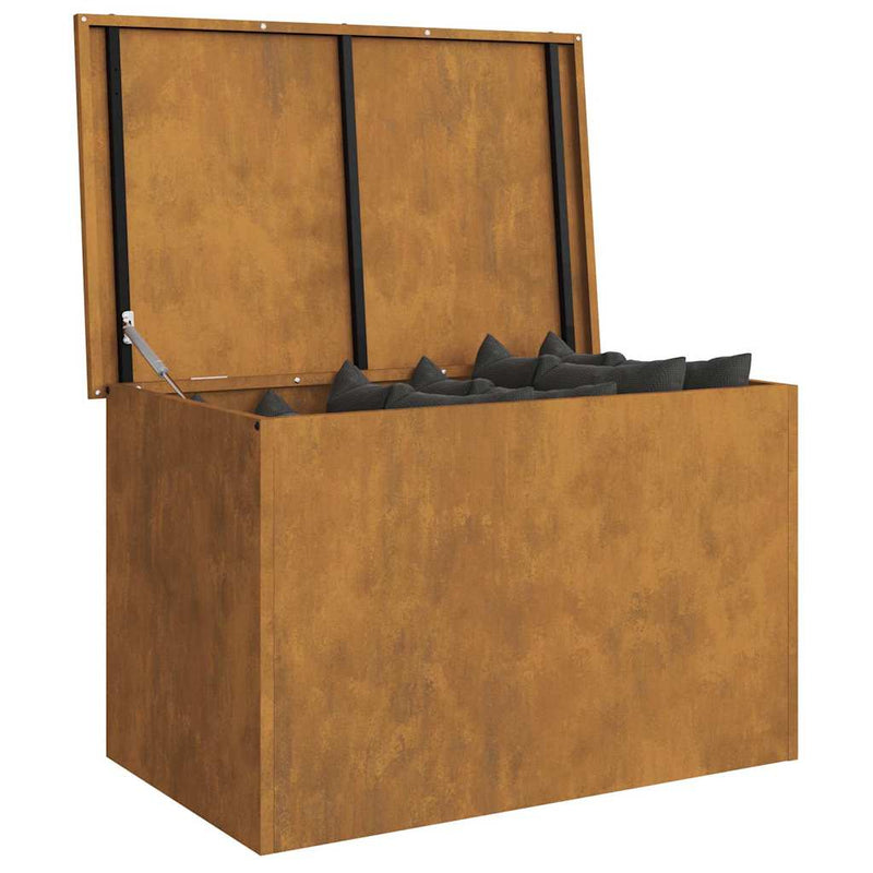 vidaXL Kültéri Tároló Doboz Barna 80 x 50.5 x 50 cm időjárásálló acél