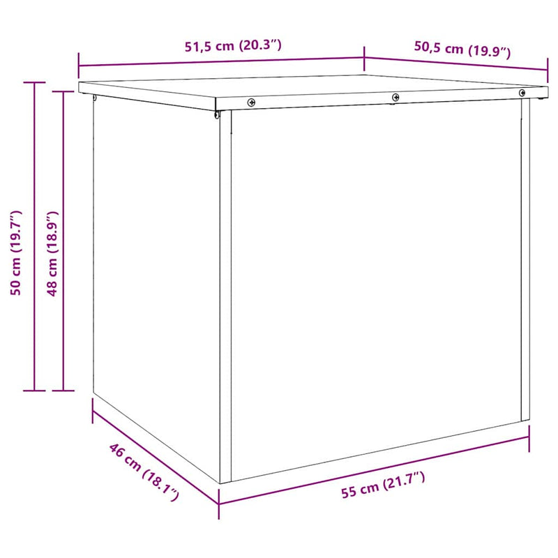 vidaXL Kültéri Tároló Doboz Ezüst 55 x 50.5 x 50 cm Rozsdamentes acél