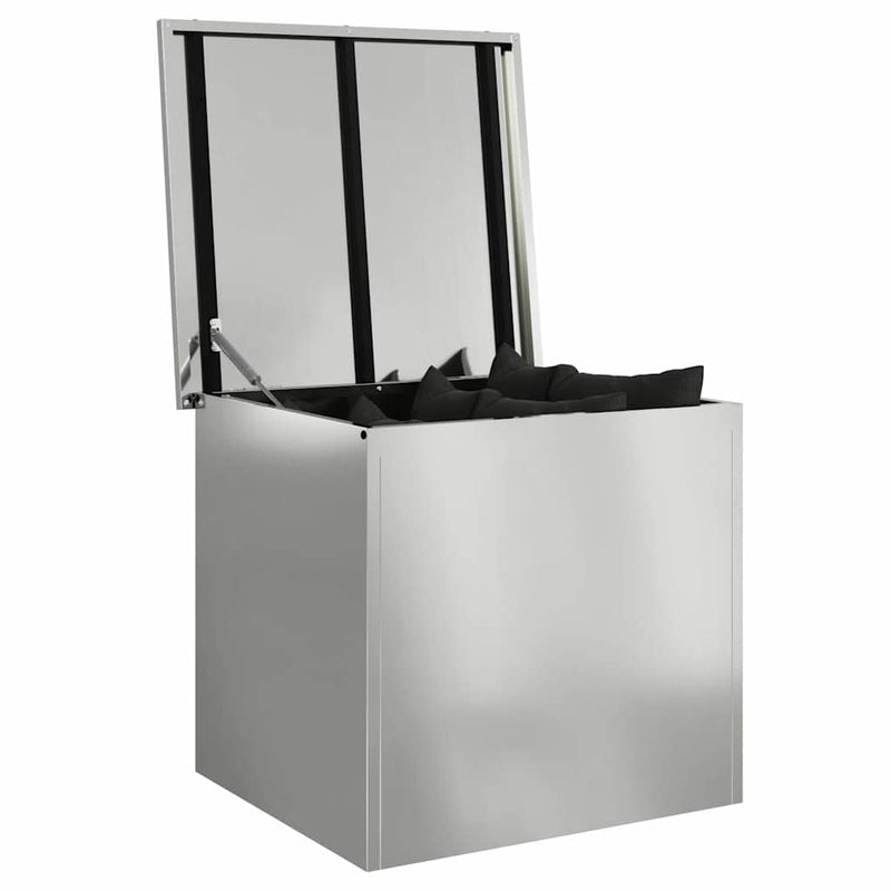 vidaXL Kültéri Tároló Doboz Ezüst 55 x 50.5 x 50 cm Horganyzott acél