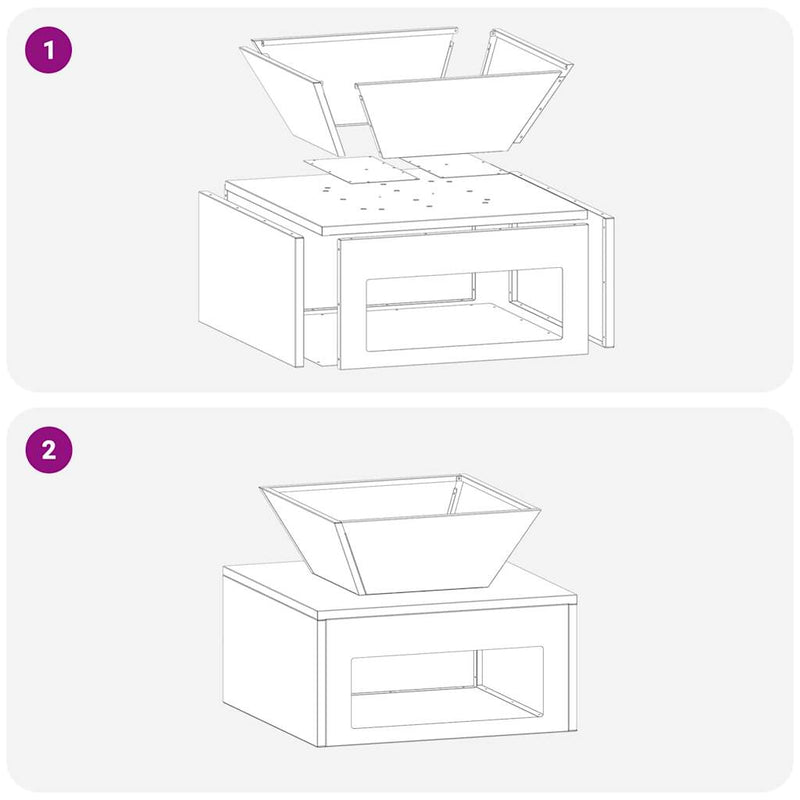 vidaXL Tűzrakó Fekete 50 x 50 x 40 cm Acél