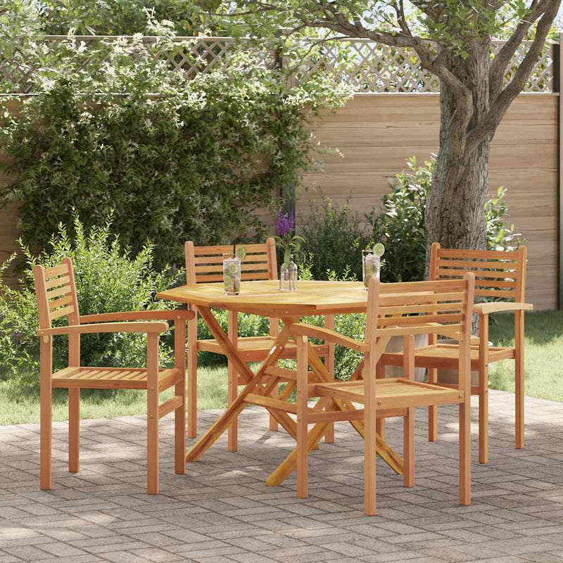 vidaXL Kerti összecsukható székek 4 pcs Barna 55.5 x 55.5 x 90 cm