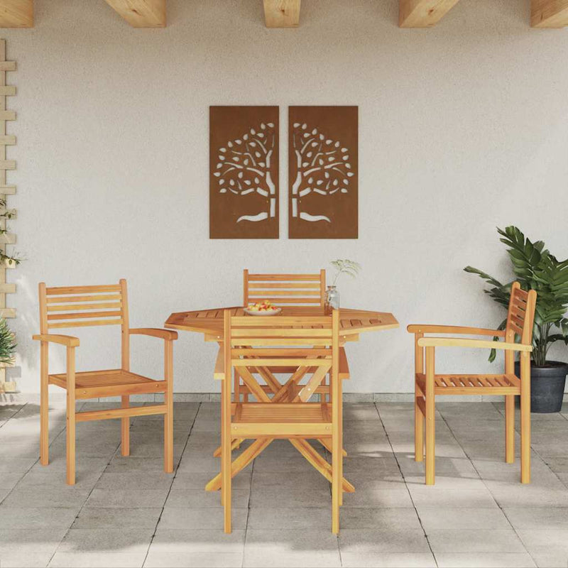 vidaXL Kerti összecsukható székek 4 pcs Barna 55.5 x 55.5 x 90 cm