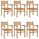 vidaXL Szék 6 pcs Barna 56 x 55 x 90.5 cm Tömör Teakfa