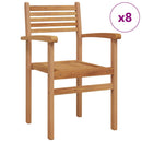 vidaXL Szék 8 pcs Barna 56 x 55 x 90.5 cm Tömör Teakfa