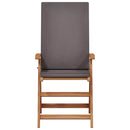 vidaXL Kerti Szék párnával 4 pcs Barna 57 x 71.5 x 104cm Tömör tíkfa