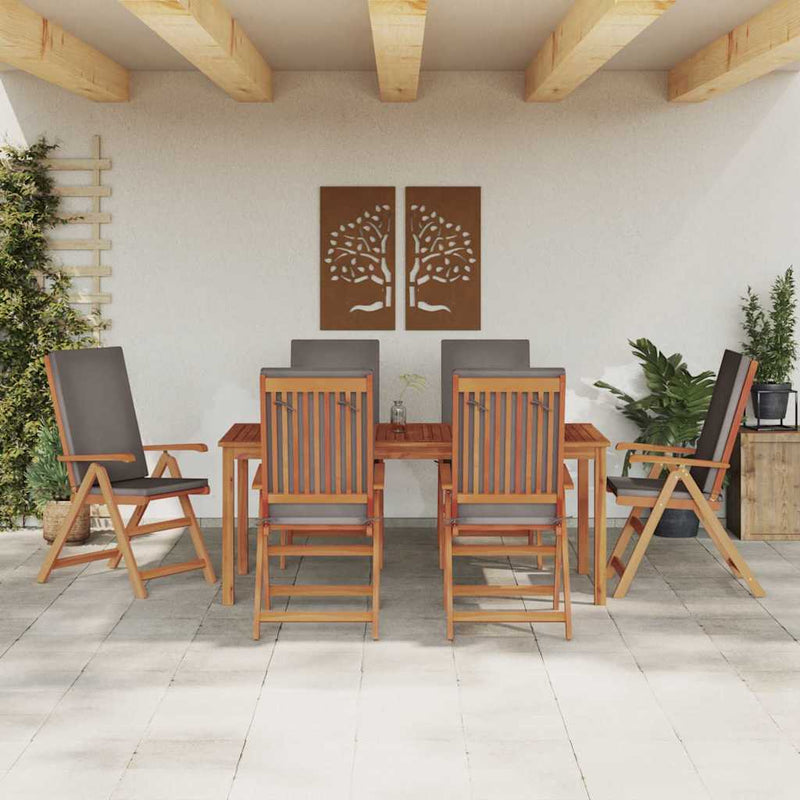 vidaXL Kerti Szék párnával 6 pcs Barna 57 x 71.5 x 104cm Tömör tíkfa