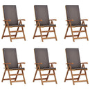 vidaXL Kerti Szék 6 pcs Barna és Szürke 57 x 71,5 x 104 cm