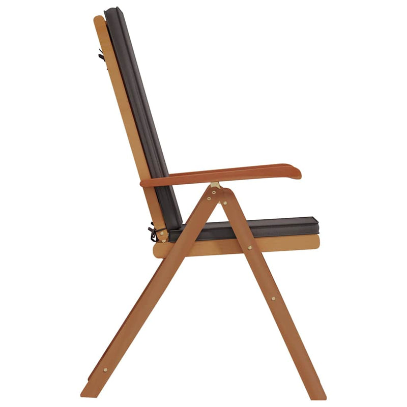 vidaXL Kerti Szék párnával 8 pcs Barna 57 x 71.5 x 104cm Tömör tíkfa