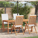 vidaXL Kerti Szék 4 pcs Barna és fehér 57 x 71,5 x 104 cm Tömör Teakfa