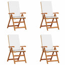 vidaXL Kerti Szék párnával 4 pcs Barna 57 x 71.5 x 104cm Tömör tíkfa