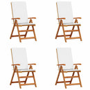 vidaXL Kerti Szék 4 pcs Barna és fehér 57 x 71,5 x 104 cm Tömör Teakfa