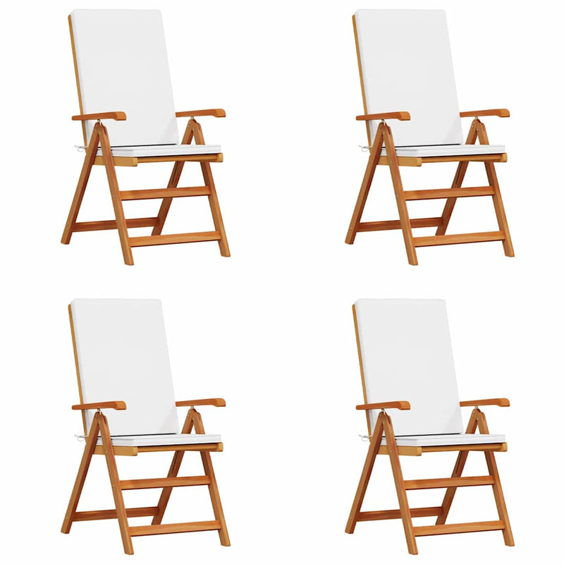 vidaXL Kerti Szék párnával 4 pcs Barna 57 x 71.5 x 104cm Tömör tíkfa