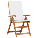 vidaXL Kerti Szék 4 pcs Barna és fehér 57 x 71,5 x 104 cm Tömör Teakfa