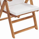 vidaXL Kerti Szék 6 pcs Barna és fehér 57 x 71,5 x 104 cm Tömör Teakfa