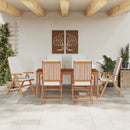vidaXL Kerti Szék 6 pcs Barna és fehér 57 x 71,5 x 104 cm Tömör Teakfa