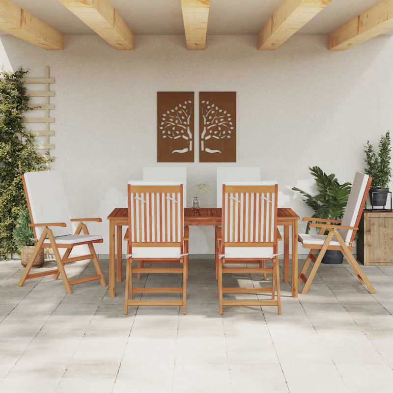 vidaXL Kerti Szék párnával 6 pcs Barna 57 x 71.5 x 104cm Tömör tíkfa