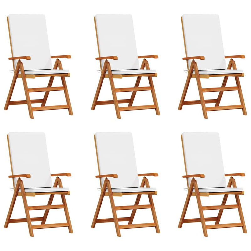 vidaXL Kerti Szék párnával 6 pcs Barna 57 x 71.5 x 104cm Tömör tíkfa