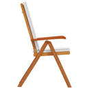 vidaXL Kerti Szék 6 pcs Barna és fehér 57 x 71,5 x 104 cm Tömör Teakfa