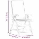 vidaXL Kerti Szék 6 pcs Barna és fehér 57 x 71,5 x 104 cm Tömör Teakfa