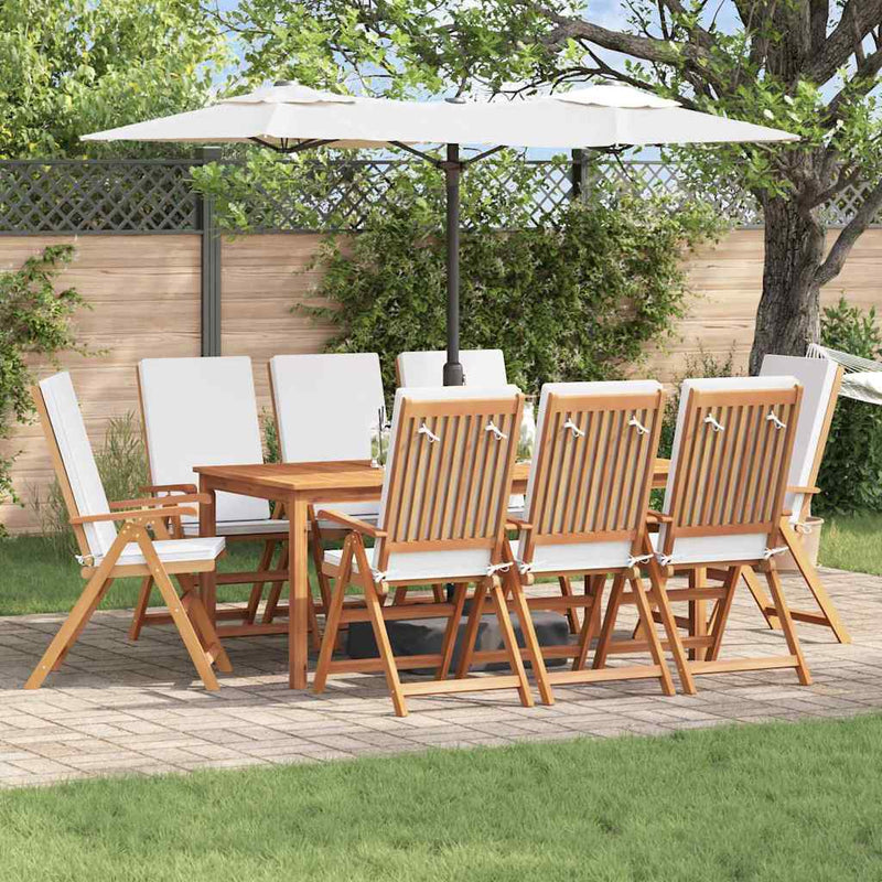 vidaXL Kerti Szék párnával 8 pcs Barna 57 x 71.5 x 104cm Tömör tíkfa