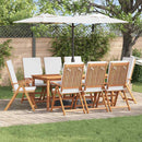vidaXL Kerti Szék 8 pcs Barna és fehér 57 x 71,5 x 104 cm Tömör Teakfa