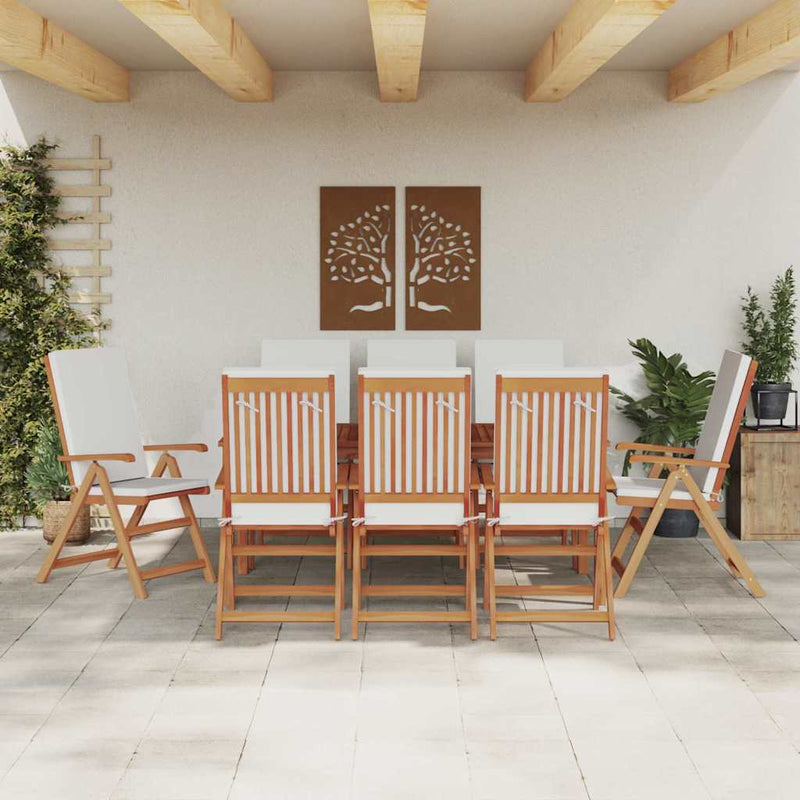 vidaXL Kerti Szék párnával 8 pcs Barna 57 x 71.5 x 104cm Tömör tíkfa