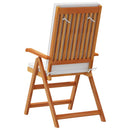 vidaXL Kerti Szék 8 pcs Barna és fehér 57 x 71,5 x 104 cm Tömör Teakfa