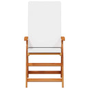 vidaXL Kerti Szék párnával 8 pcs Barna 57 x 71.5 x 104cm Tömör tíkfa