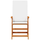 vidaXL Kerti Szék 8 pcs Barna és fehér 57 x 71,5 x 104 cm Tömör Teakfa