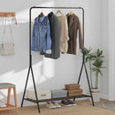 vidaXL Ruhafogó polcokkal tárolóval Fekete 100 x 56 x 154 cm Acél