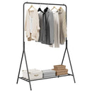 vidaXL Ruhafogó polcokkal tárolóval Fekete 100 x 56 x 154 cm Acél