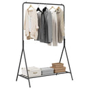 vidaXL Ruhafogó tárolóval Fekete 100 x 56 x 154 cm Acél