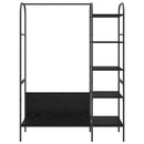 vidaXL Ruhafogó polcokkal tárolóval Fekete 120 x 44 x 160 cm Faanyag