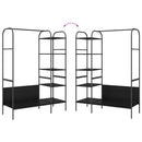 vidaXL Ruhafogó polcokkal tárolóval Fekete 120 x 44 x 160 cm Faanyag