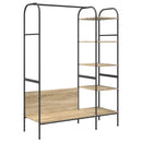 vidaXL Ruhafogó polcokkal tárolóval Barna 120 x 44 x 160 cm Faanyag