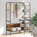 vidaXL Ruhafogó polcokkal tárolóval Barna 120 x 44 x 160 cm Faanyag