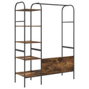 vidaXL Ruhafogó polcokkal tárolóval Barna 120 x 44 x 160 cm Faanyag