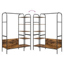 vidaXL Ruhafogó polcokkal tárolóval Barna 120 x 44 x 160 cm Faanyag