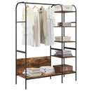 vidaXL Ruhafogó polcokkal tárolóval Barna 120 x 44 x 160 cm Faanyag