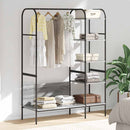 vidaXL Ruhafogó polcokkal tárolóval Szürke 120 x 44 x 160 cm Faanyag